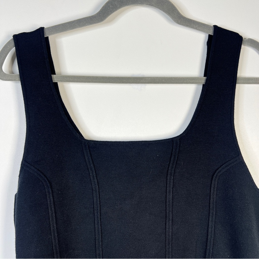 Marled Thick Knit Black Tank Top Women’s Size Large Minimalist Capsule Wardrobe - Picture 3 of 6